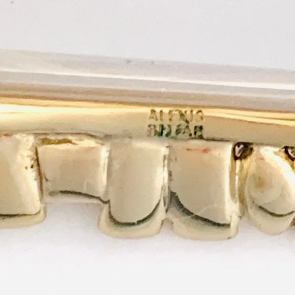 ALEXIS BITTAR • NEW Gold & white Oversized Crystal Framed Baguette Cuff Bracelet - Picture 13 of 13